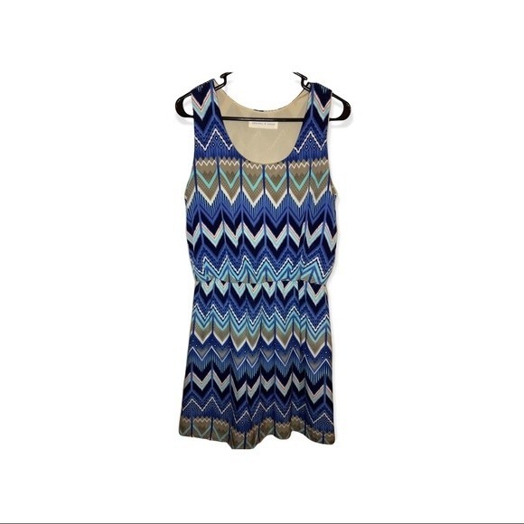Dresses & Skirts - Peaches N Cream Chevron Chiffon Overlay Dress